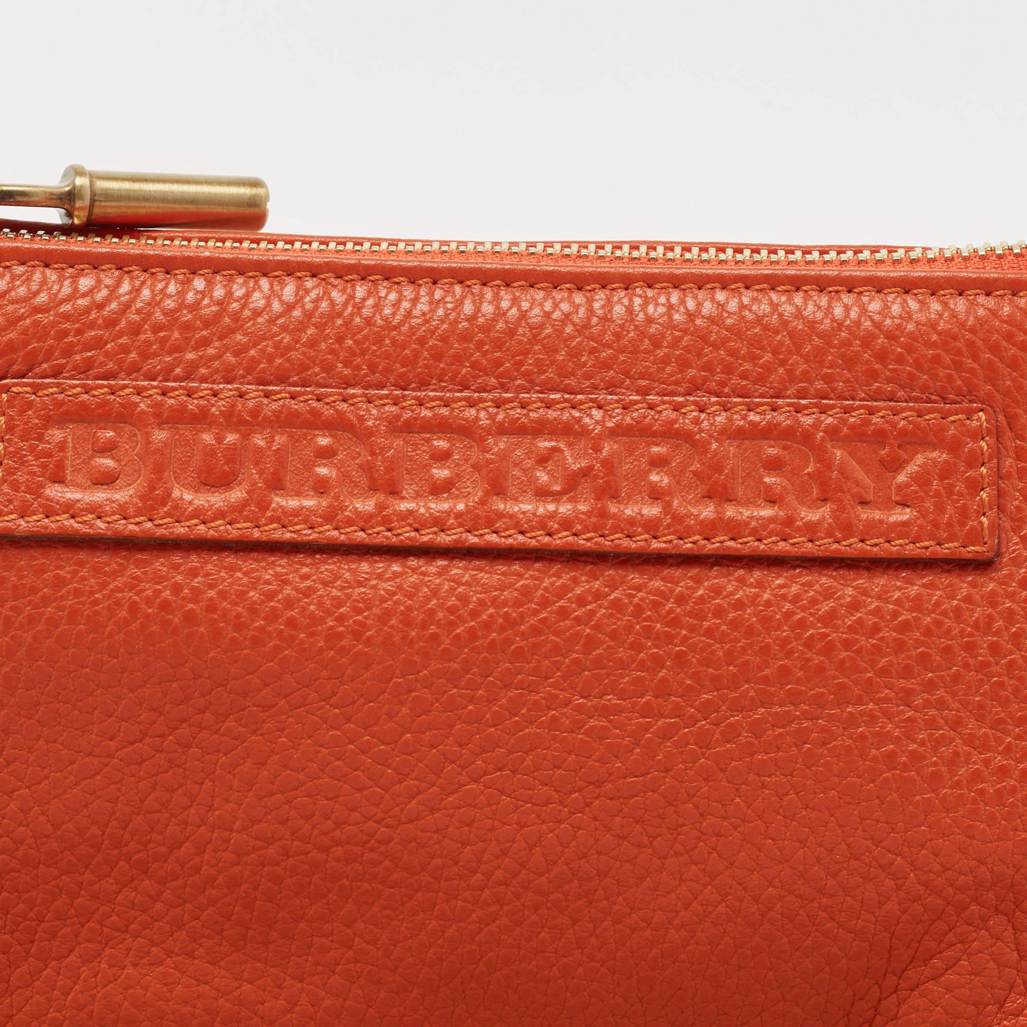 Burberry Orange Leather Shoulder Bag 3