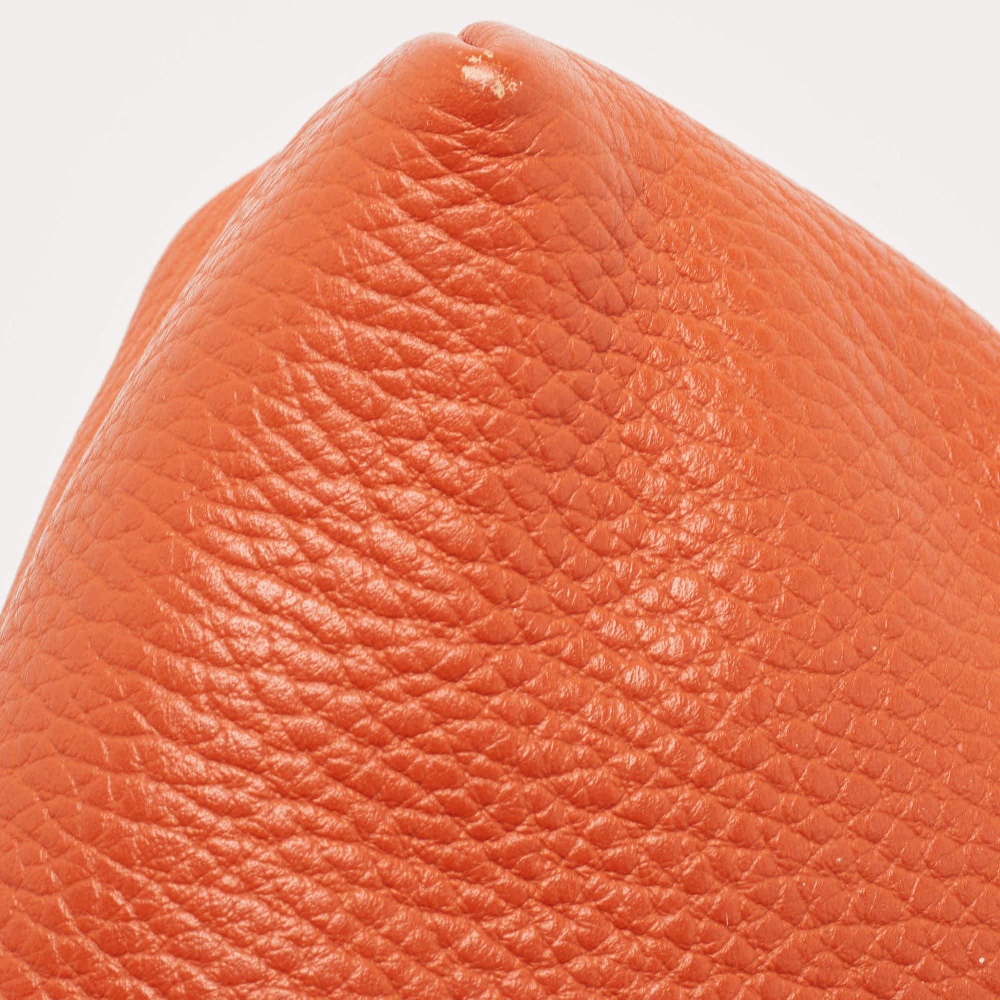 Burberry Orange Leather Shoulder Bag 5