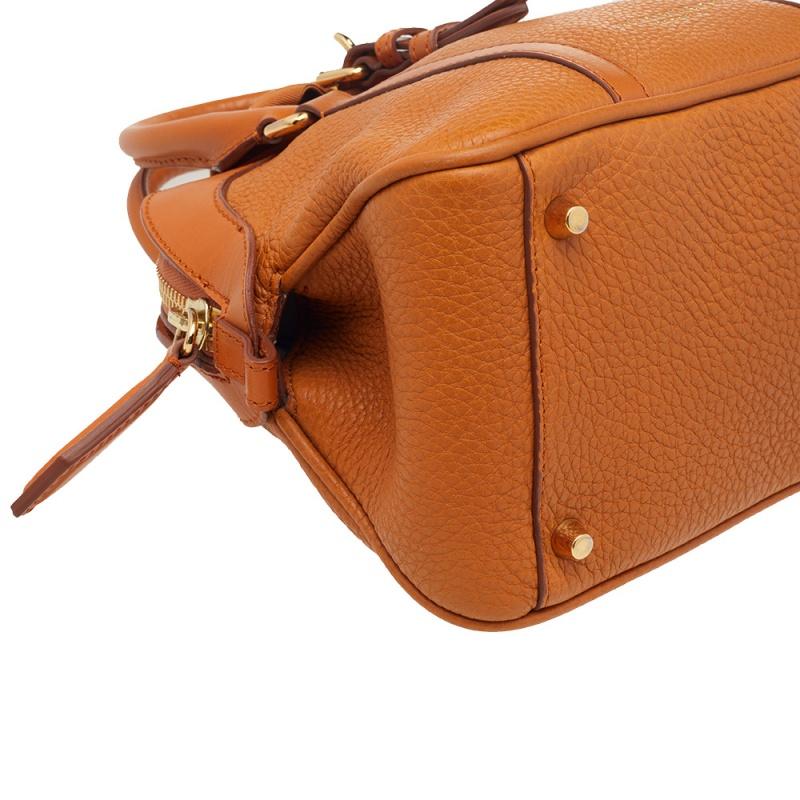 Burberry Orange Leather Small Bow Detail Satchel 5