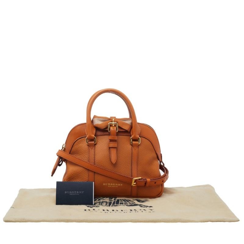 Burberry Orange Leather Small Bow Detail Satchel 6