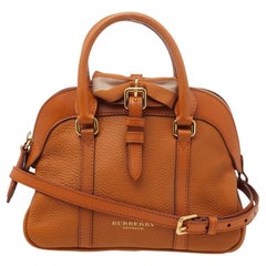 Burberry Orange Leather Small Bow Detail Satchel