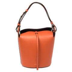 Burberry Orange Leather Small Bucket Bag