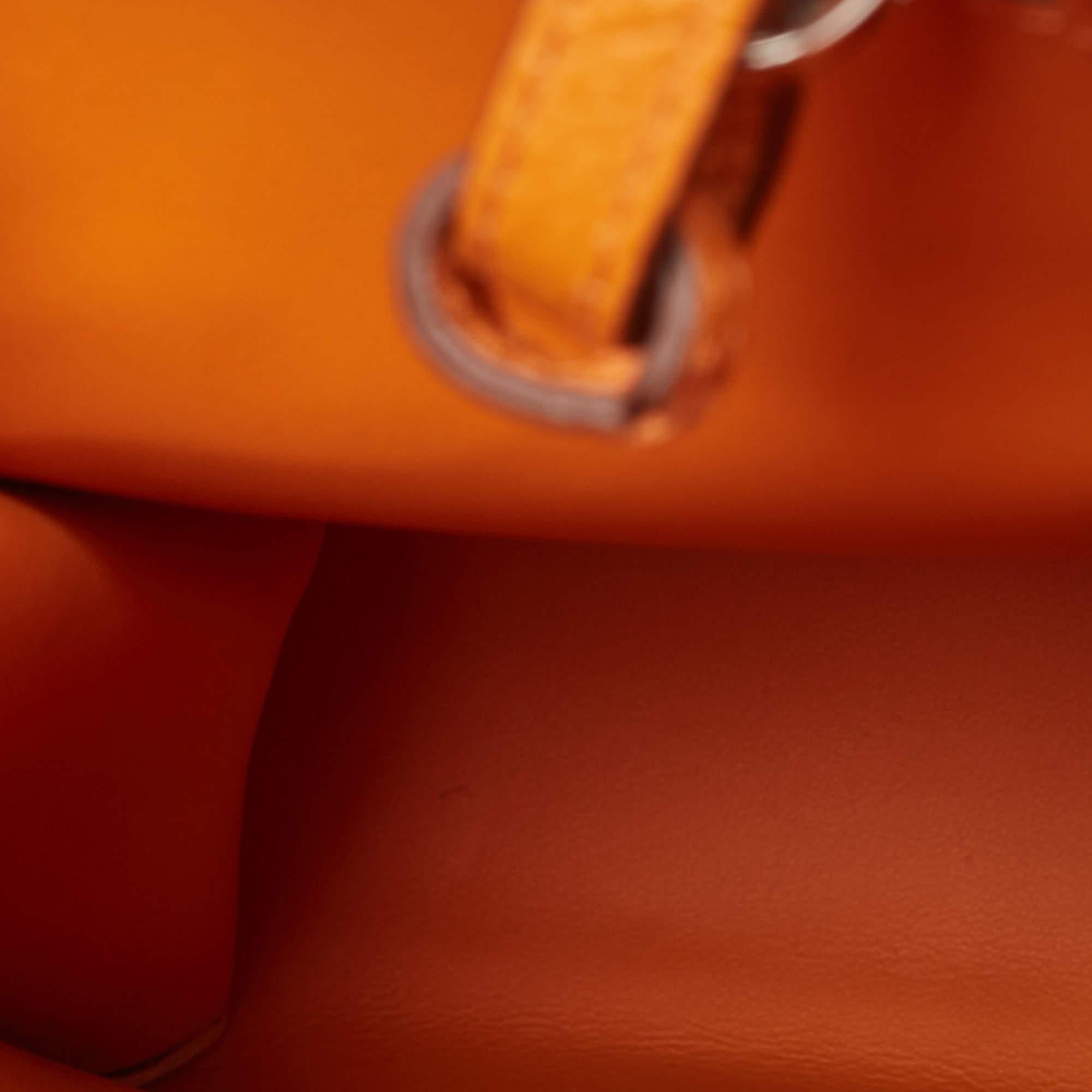 Burberry Orange Leather TB Logo Phone Crossbody Bag 4