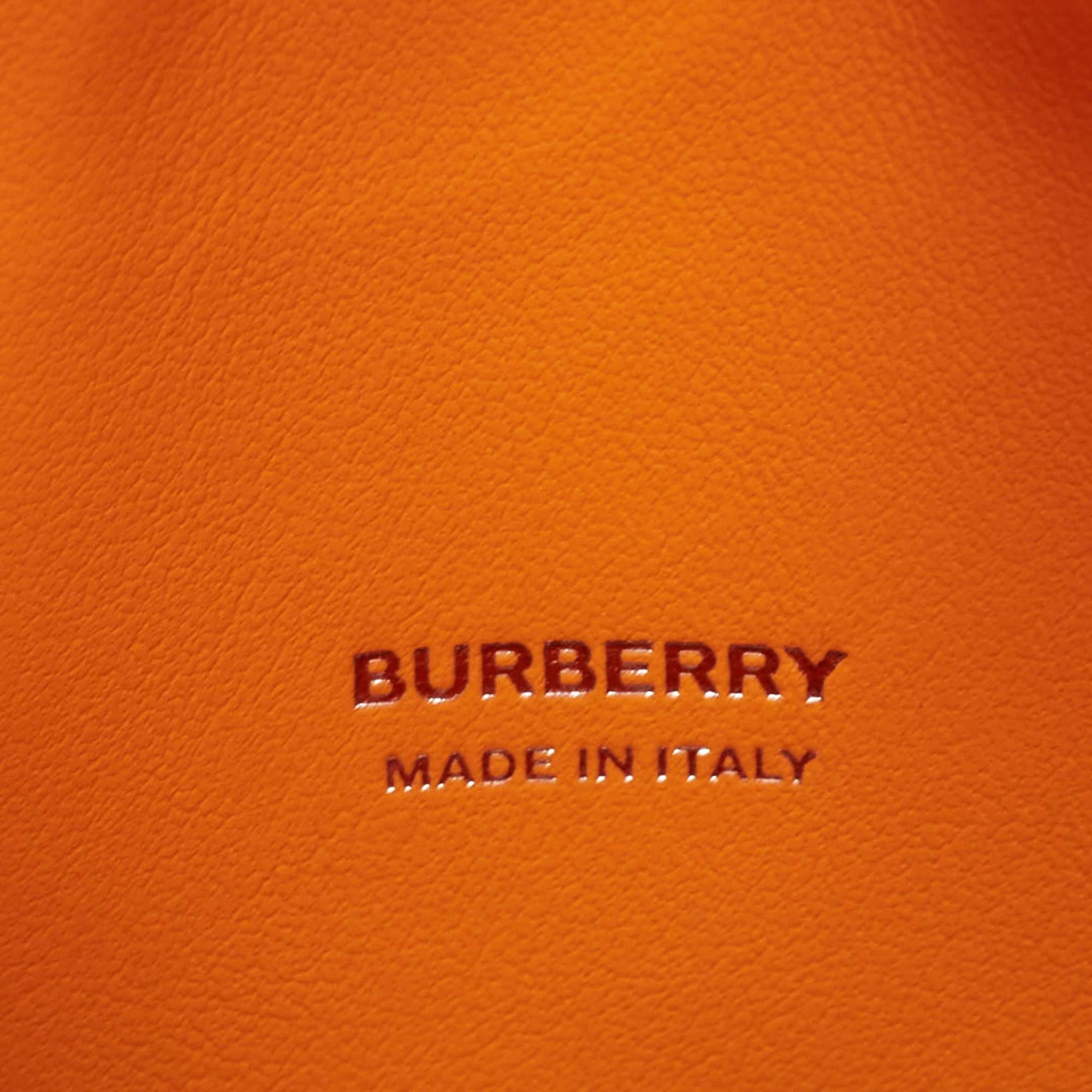 Burberry Orange Leather TB Logo Phone Crossbody Bag 5