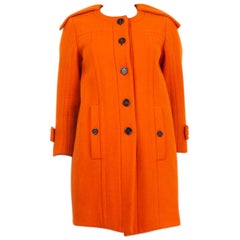 BURBERRY orange wool 3/4 Sleeve Coat Jacket 36 XXS