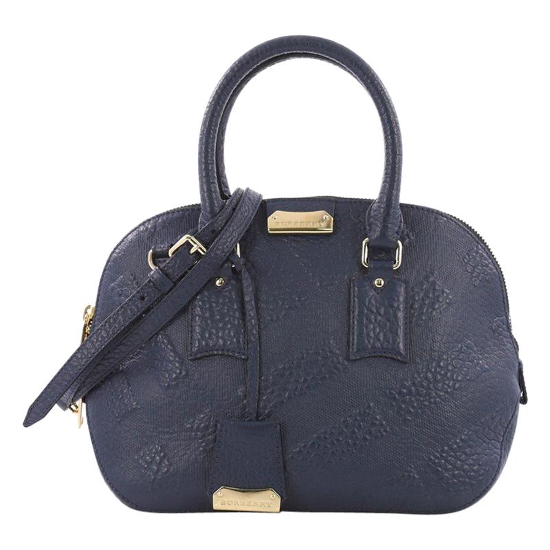 Burberry Orchard Bag Check Embossed Leather Small