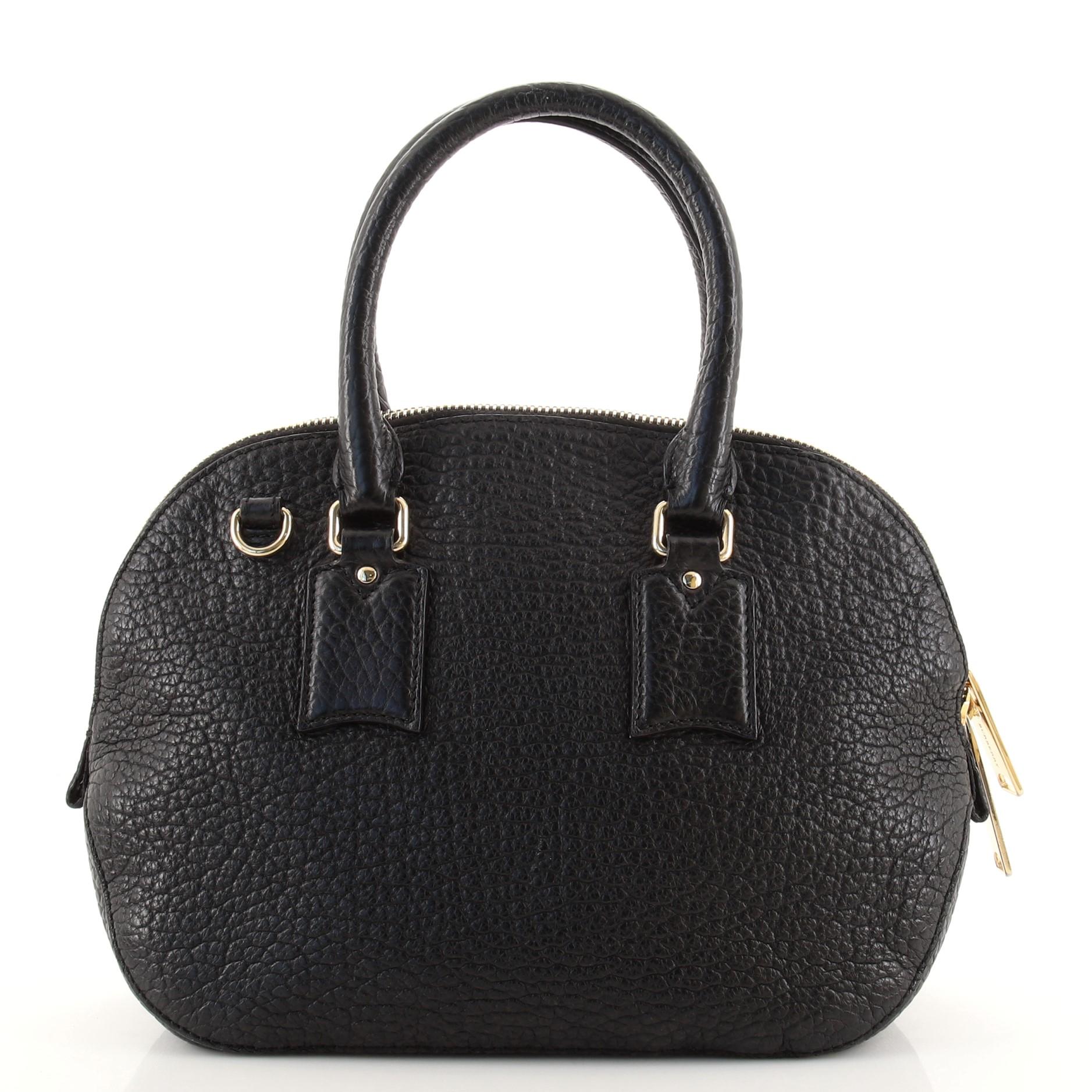 Burberry Orchard Tasche Heritage Genarbtes Leder Klein (Schwarz)