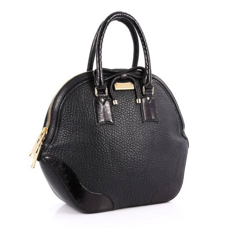 Burberry Orchard Bag Heritage Grained Leather with Ostrich Medium at