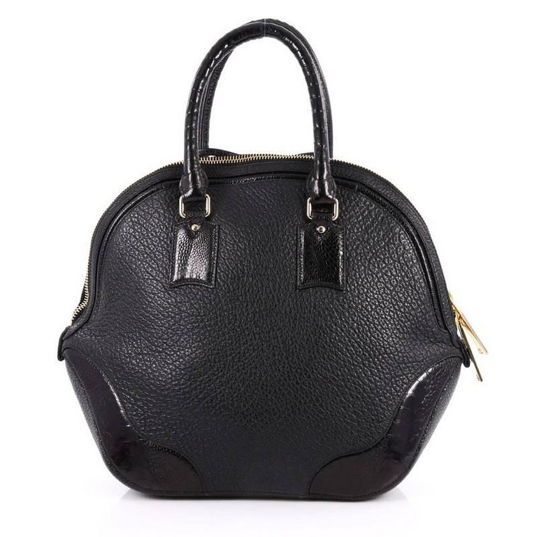 Burberry Orchard Bag Heritage Grained Leather with Ostrich Medium at