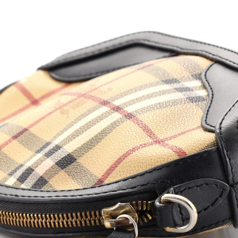 Burberry Orchard Crossbody Bag Haymarket Coated Canvas and Leather Mini