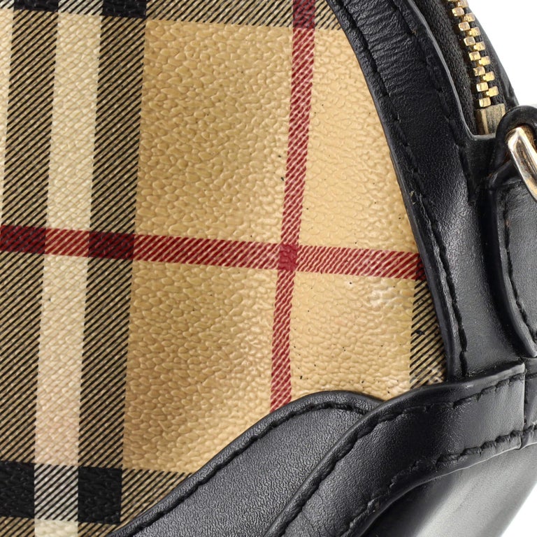 Burberry Orchard Crossbody Bag Haymarket Coated Canvas and Leather Mini