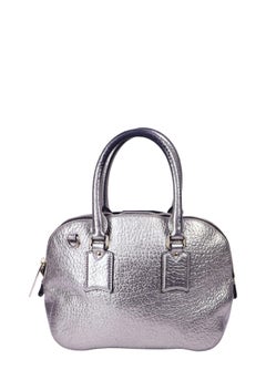 Burberry Orchard Small Satchel Bag in Metallic silver Leather