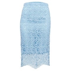 Burberry - Gonna a tubino in pizzo blu pallido S