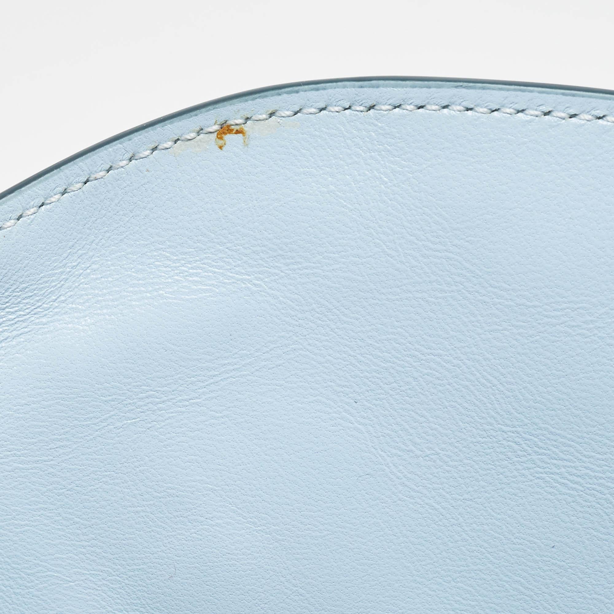 Burberry Pale Blue Leather Small Olympia Chain Shoulder Bag For Sale 1