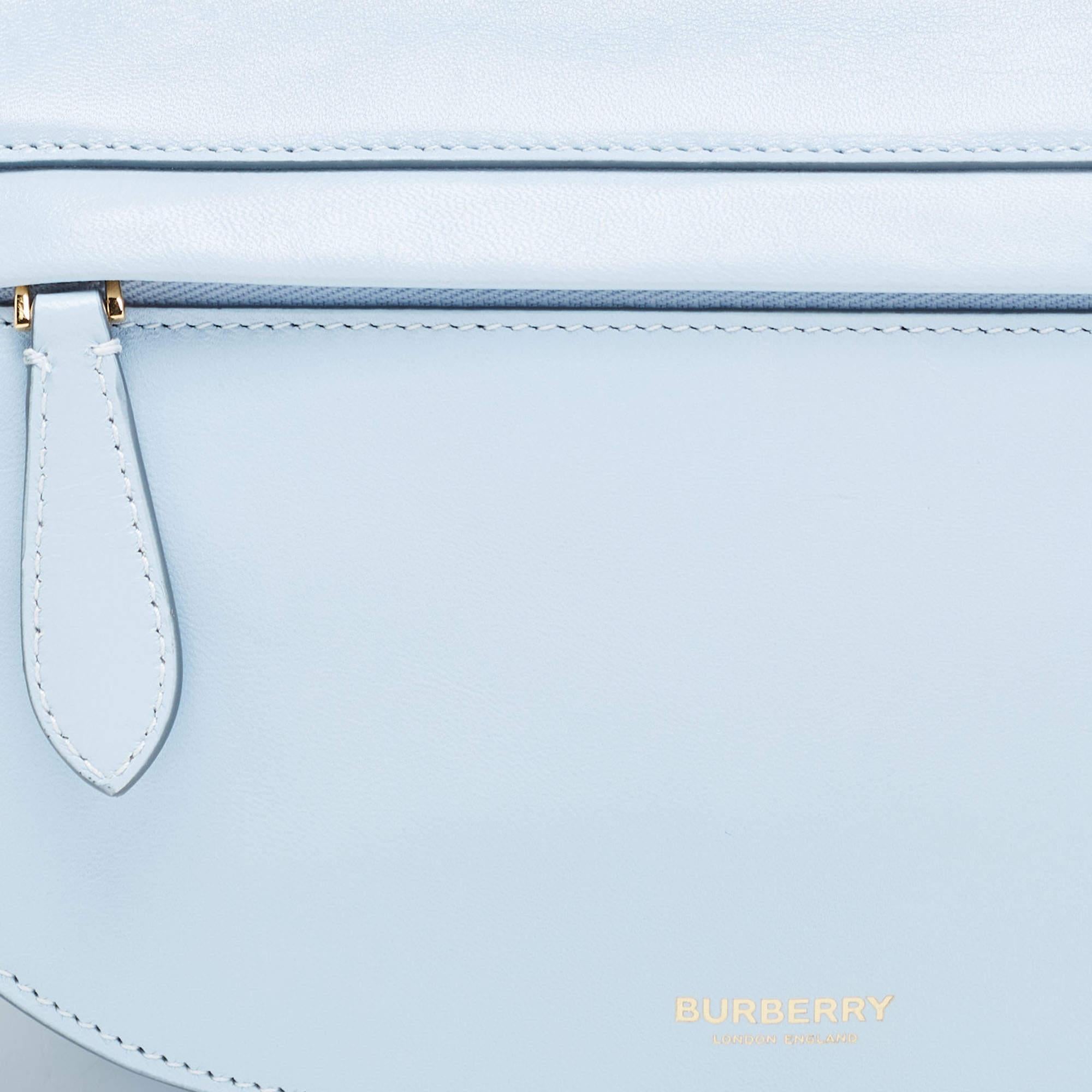 Burberry Pale Blue Leather Small Olympia Chain Shoulder Bag For Sale 4