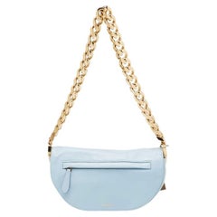 Burberry Pale Blue Soft Leather Small Olympia Chain Shoulder Bag