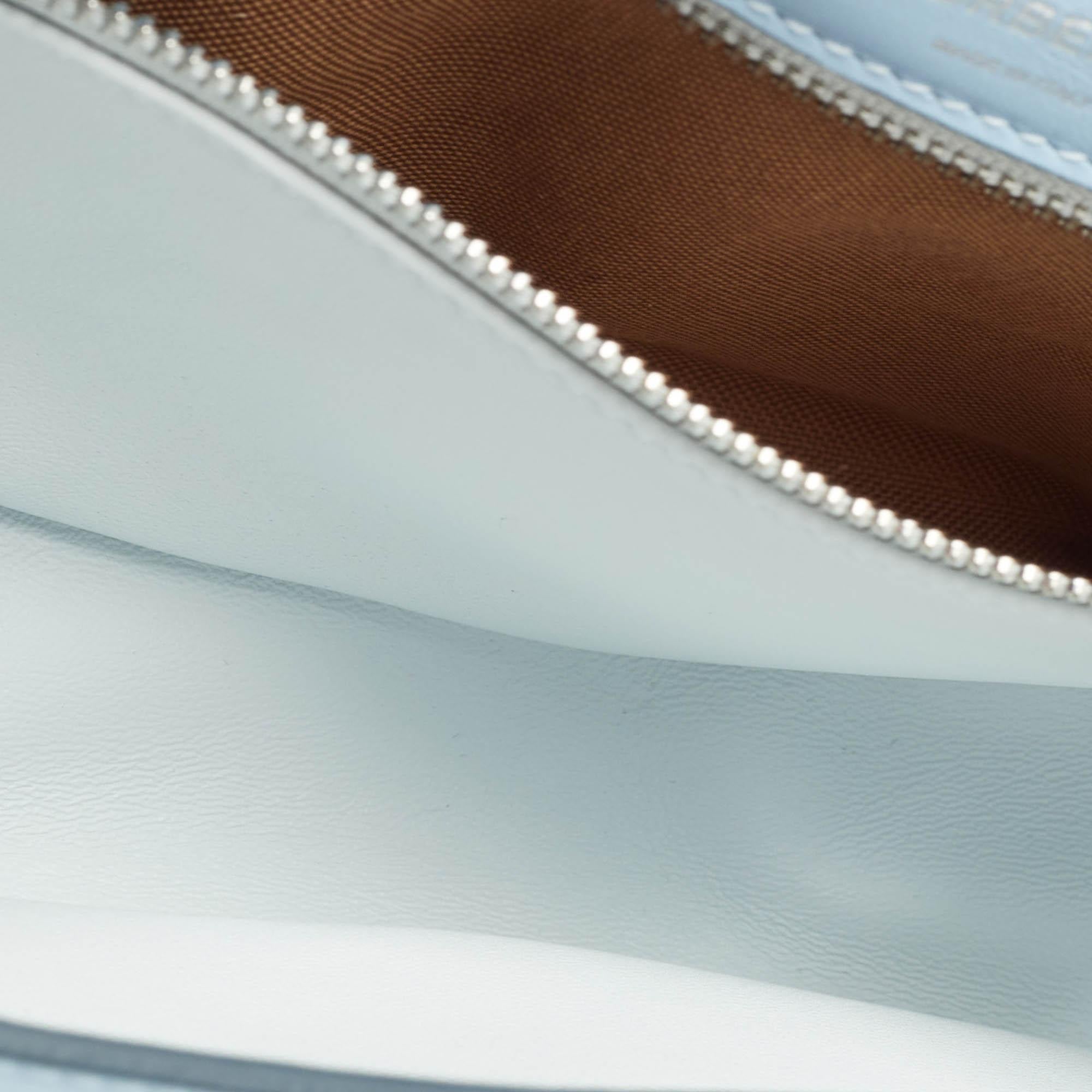 Burberry Pale Blue Soft Leather Small Olympia Shoulder Bag For Sale 2