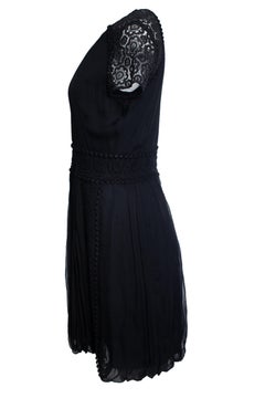 Burberry, panelled lace dress in black