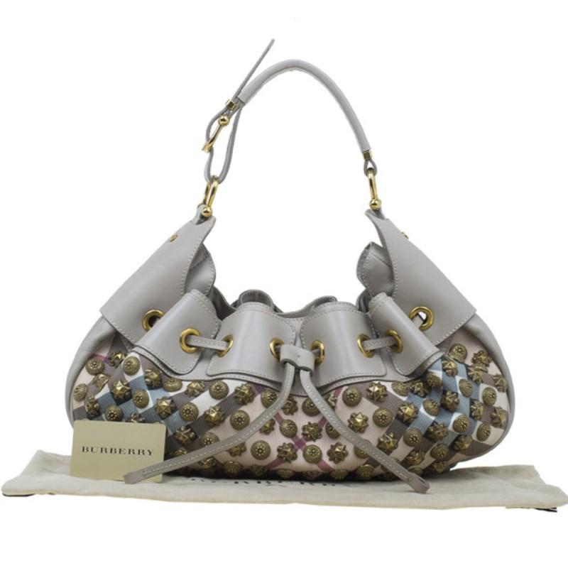 Burberry Pastel Nova Check Warrior Studded Hobo 5