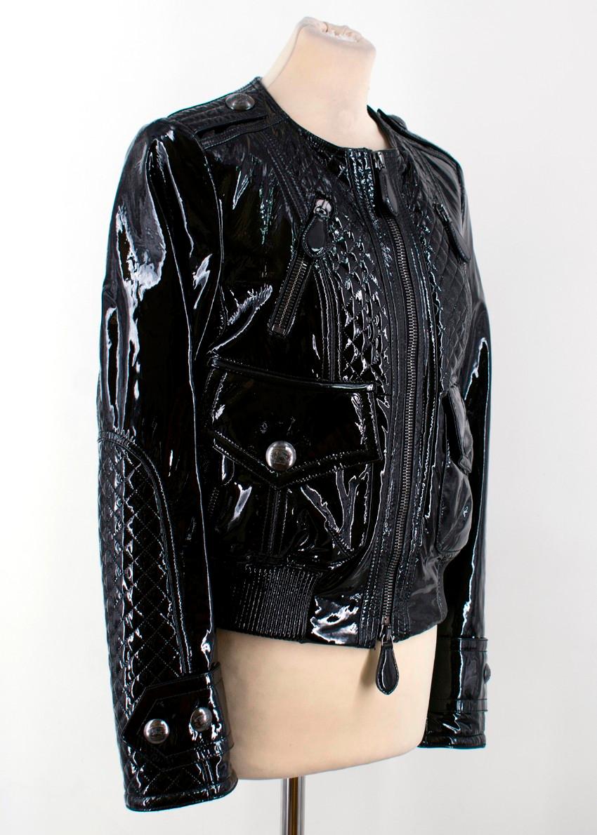 patent leather bomber jacket