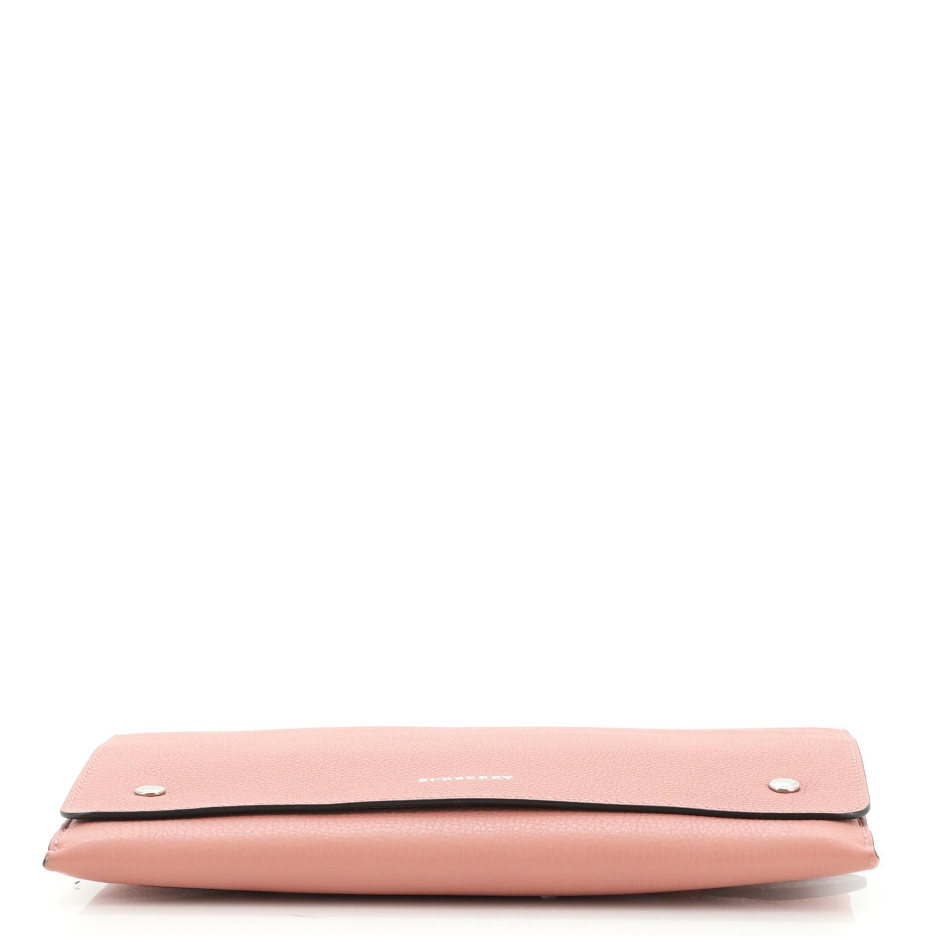 Pink Burberry Pearson Clutch Leather