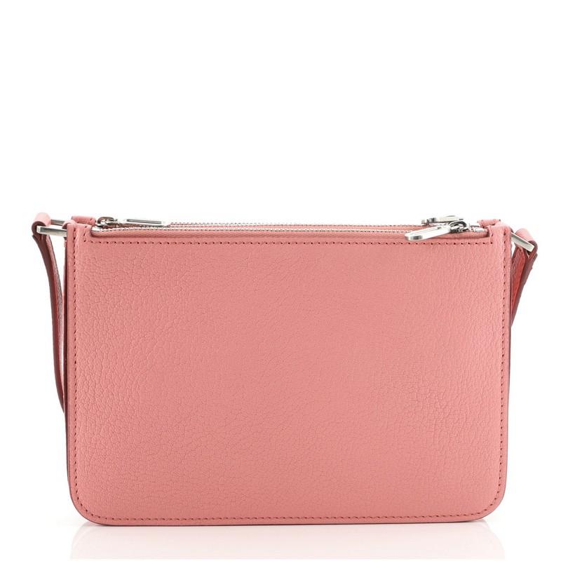 Pink Burberry Penhurst Triple Zip Crossbody Leather Small