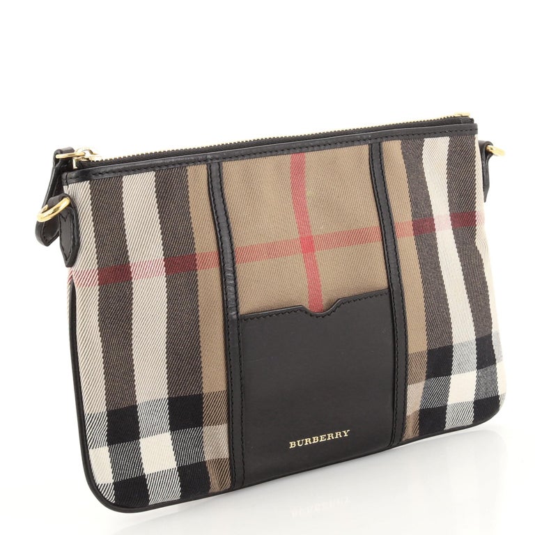 Burberry Peyton Crossbody Bag House Check Canvas at 1stDibs