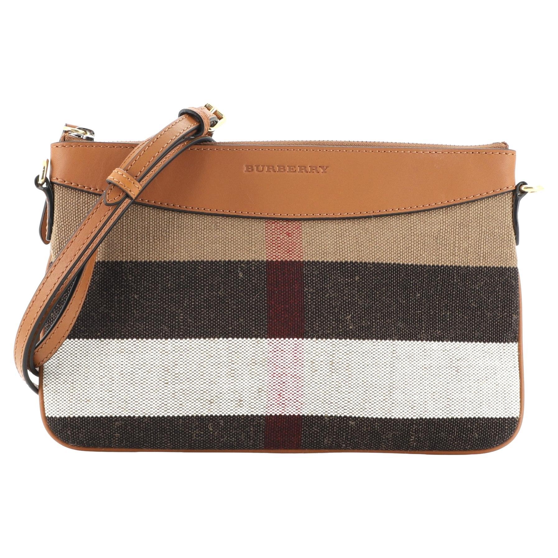 Burberry Peyton Crossbody Bag House Check Canvas at 1stDibs