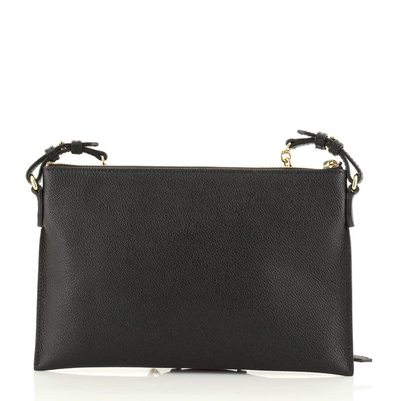 Black Burberry Peyton Crossbody Bag Textured Leather