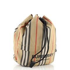 Burberry Phoebe Drawstring Pouch Icon Stripe E-Canvas Medium