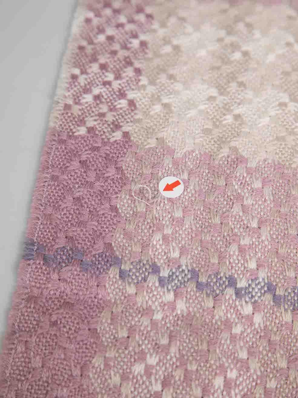 Burberry Pink Alpaca Tartan Pattern Scarf For Sale 1