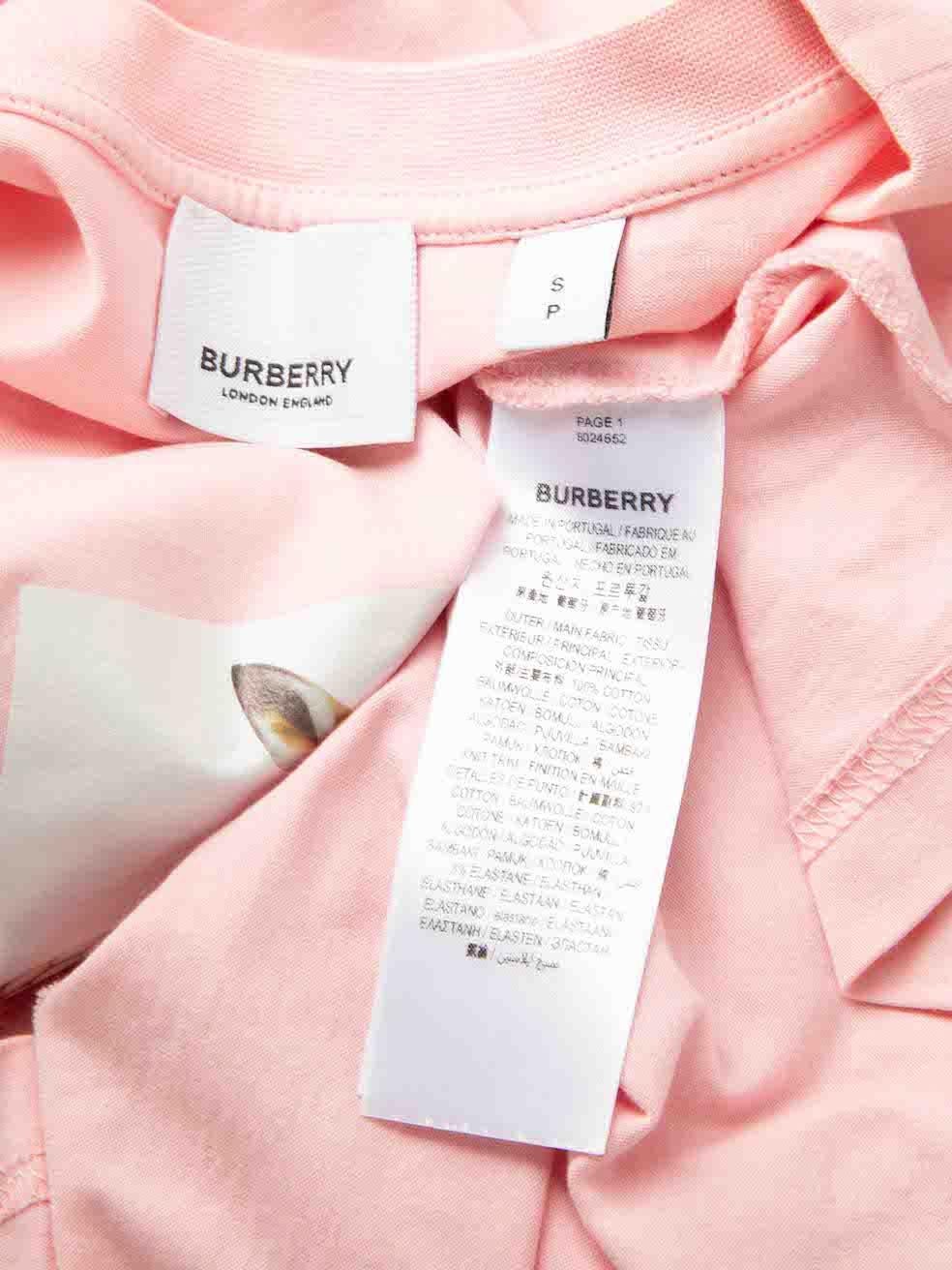 Burberry Pink Bambi Printed Graphic T-Shirt Size S For Sale 1