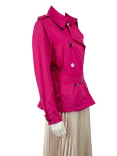 Burberry Pink Belted Double Breasted Jacket Size M