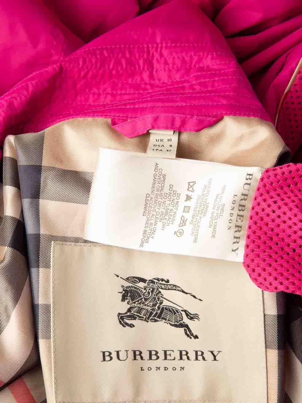 Burberry Pink Belted Double Breasted Jacket Taille M en vente 2