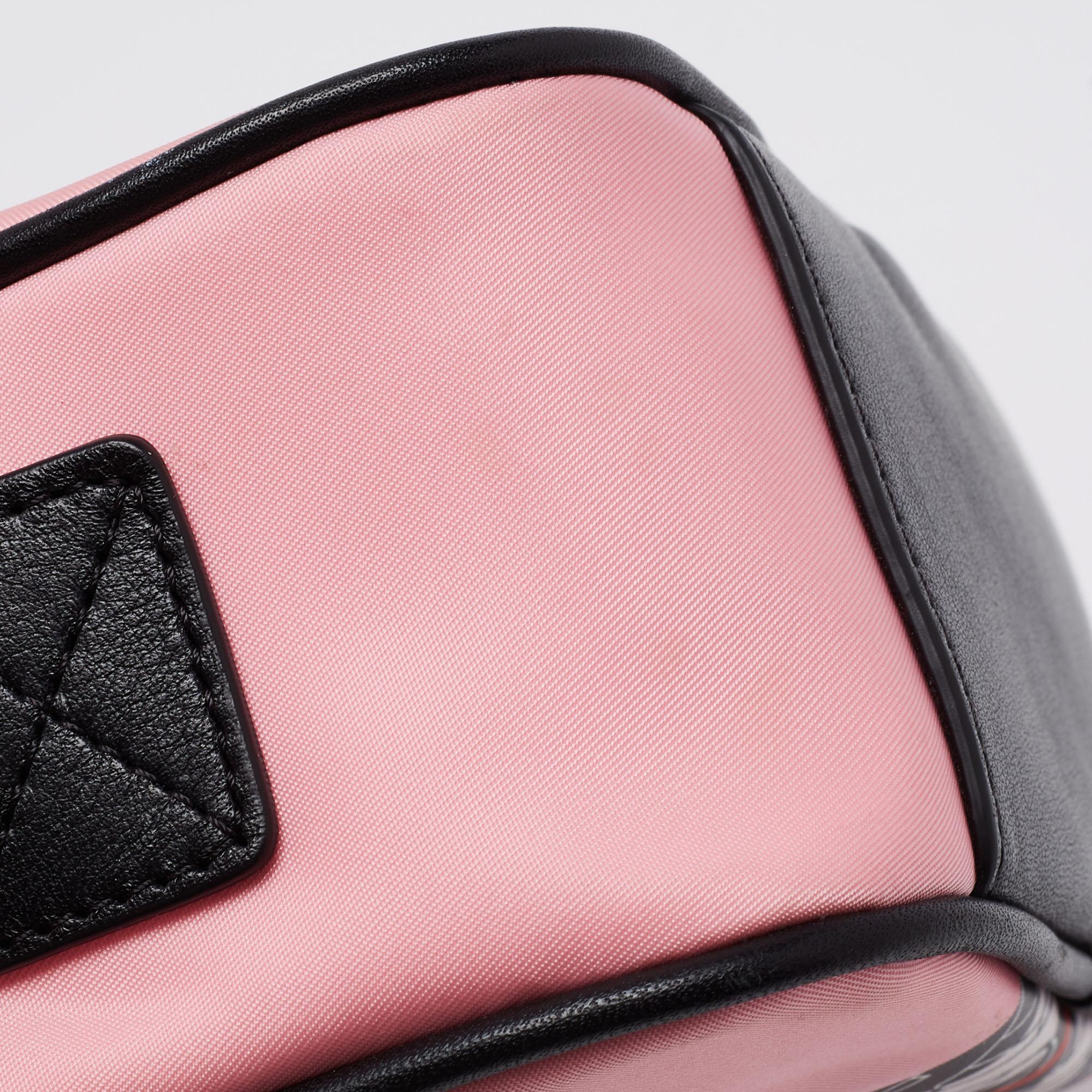 Burberry Pink/Black TB Print Nylon and Leather Camera Bag 4