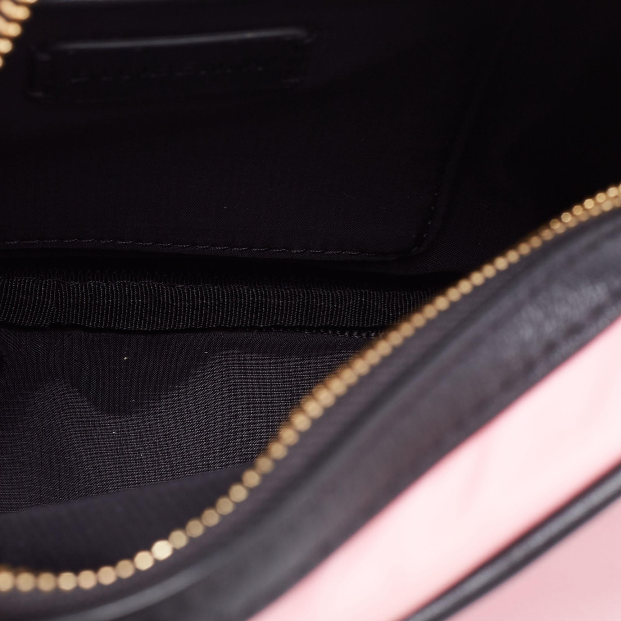 Burberry Pink/Black TB Print Nylon and Leather Camera Bag 6