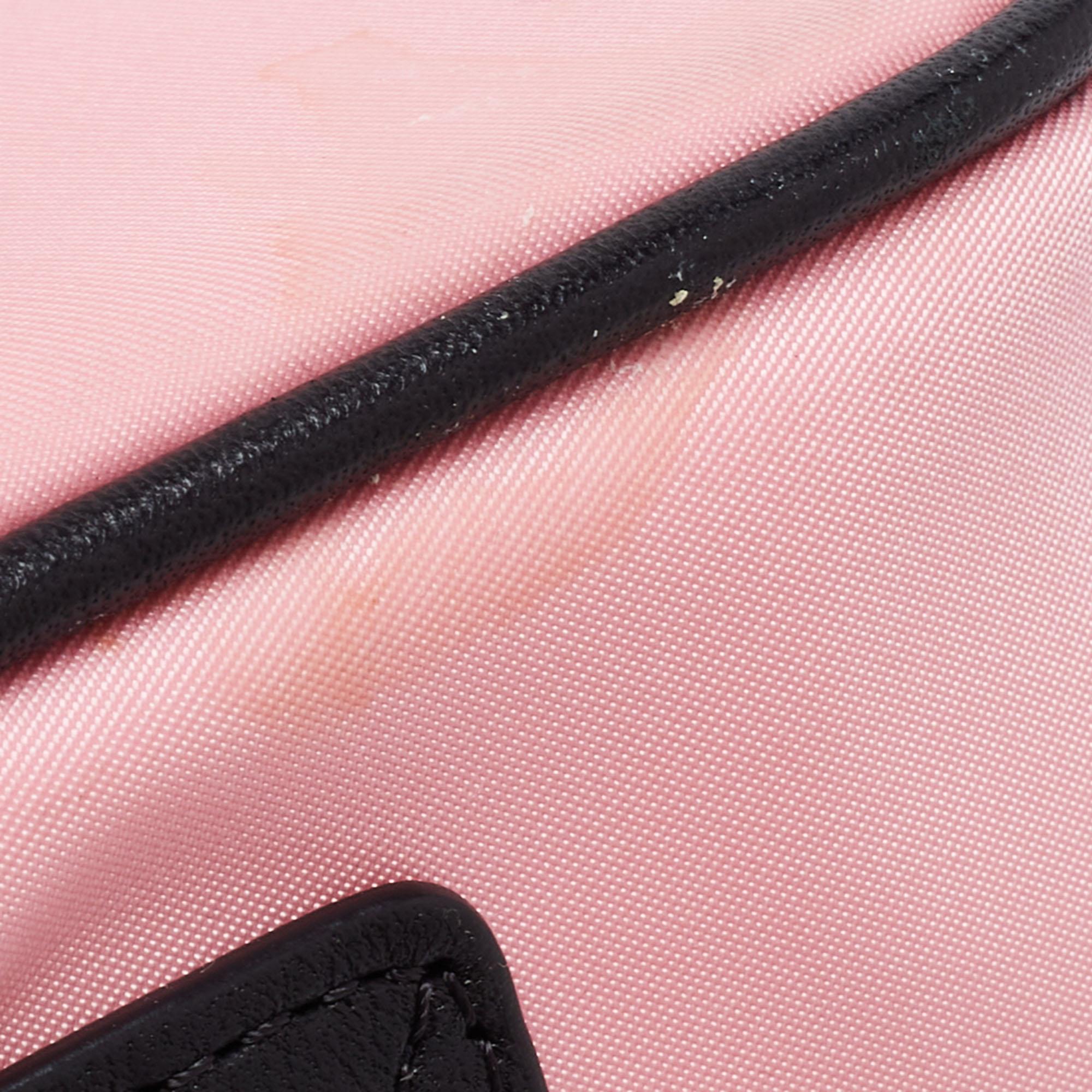 Burberry Pink/Black TB Print Nylon and Leather Camera Bag 3