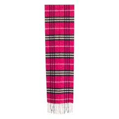 BURBERRY pink cashmere TARTAN CHECK Shawl Scarf