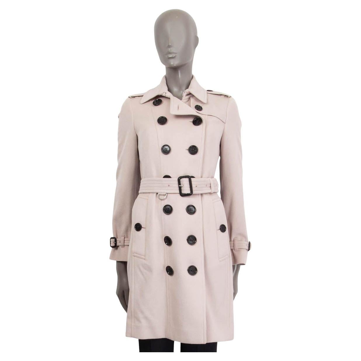 BURBERRY pink cashmere THE SANDRINGHAM Trench Coat Jacket 6 XS For Sale at  1stDibs