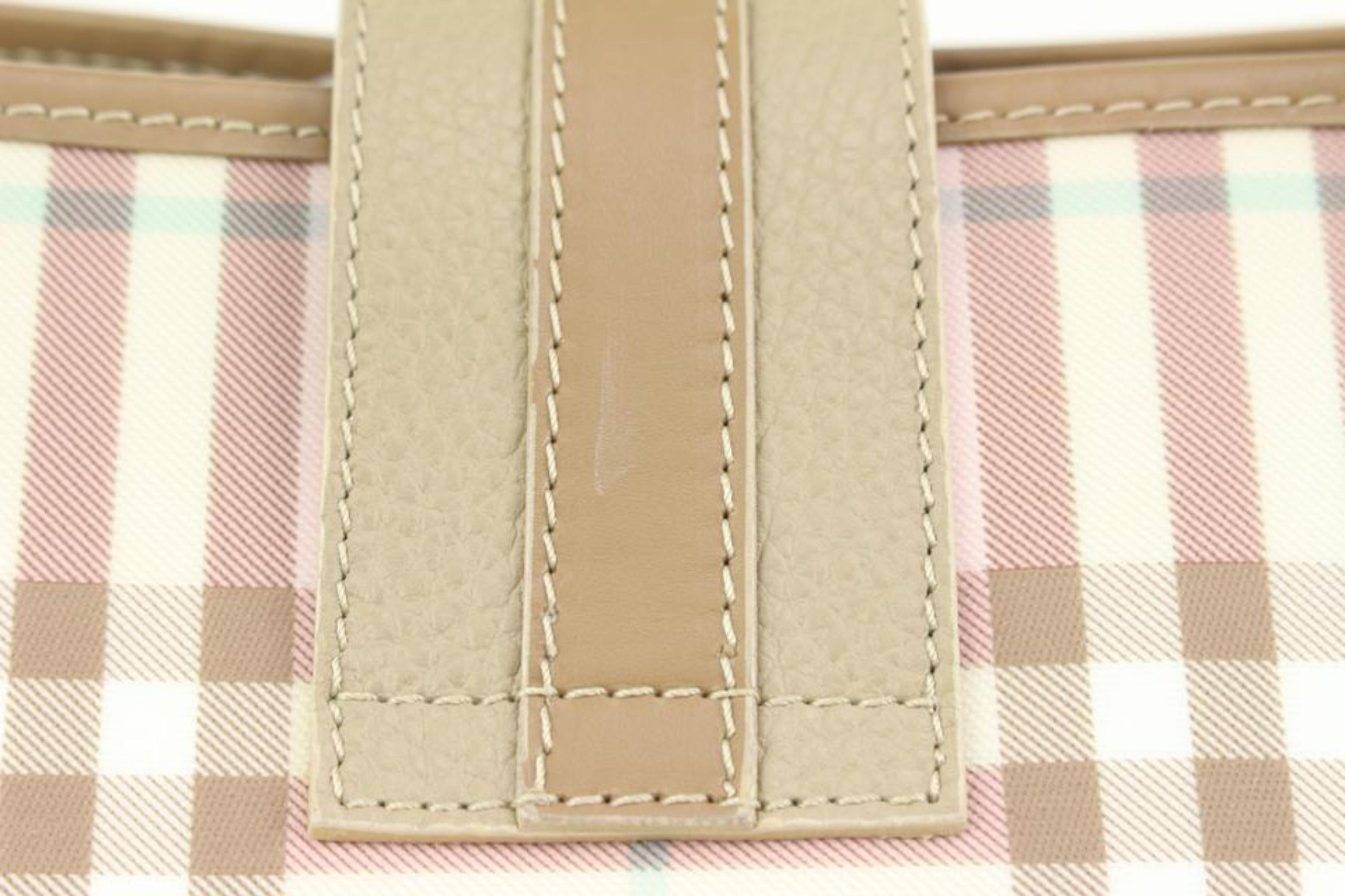 Burberry Candy Check Diaper-Tasche aus rosa Baumwolle mit changed Pad 14b419s 3