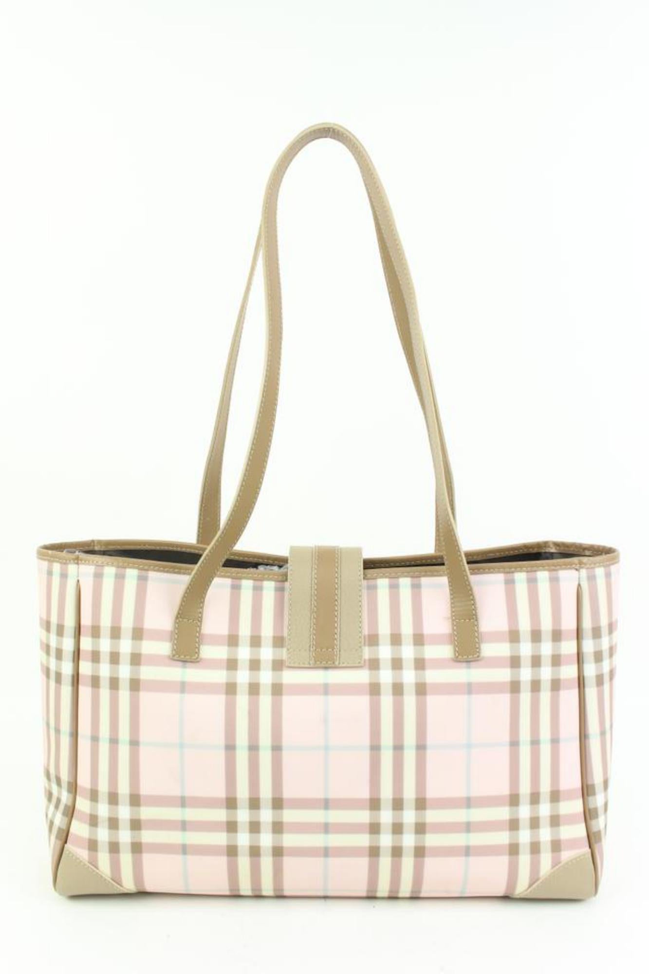 Burberry Candy Check Diaper-Tasche aus rosa Baumwolle mit changed Pad 14b419s Damen