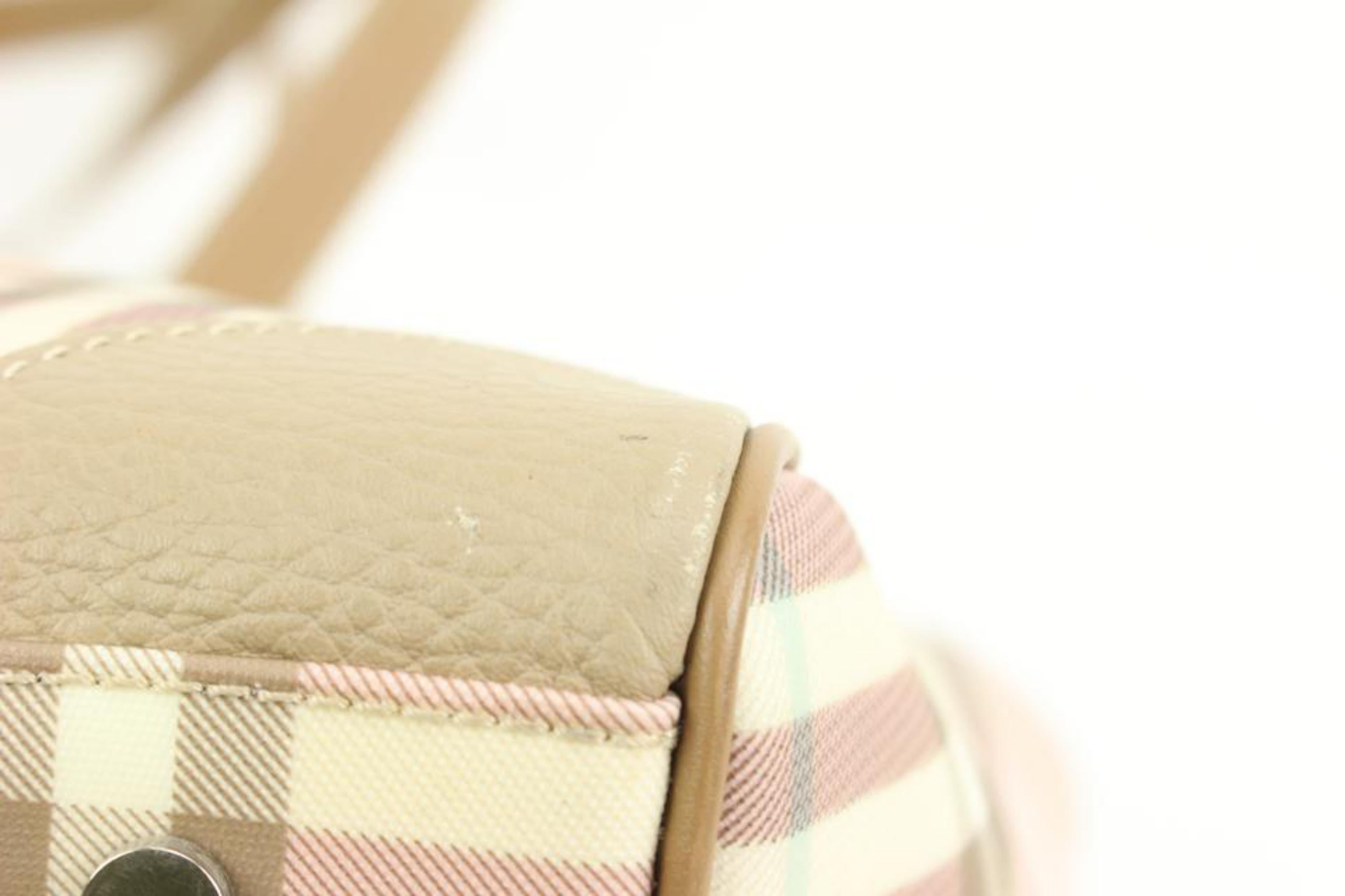 Burberry Candy Check Diaper-Tasche aus rosa Baumwolle mit changed Pad 14b419s 1