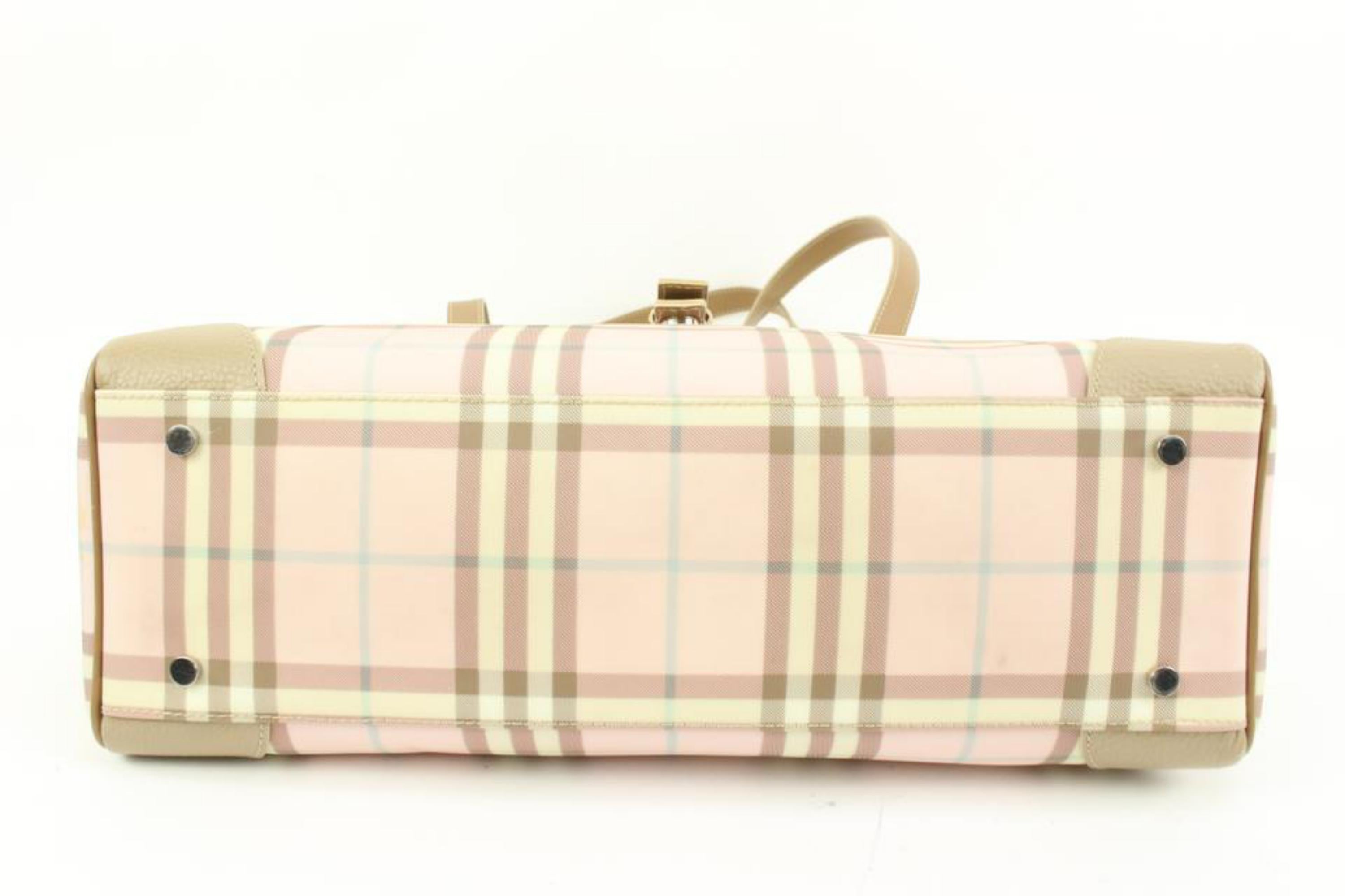 Burberry Candy Check Diaper-Tasche aus rosa Baumwolle mit changed Pad 14b419s 2