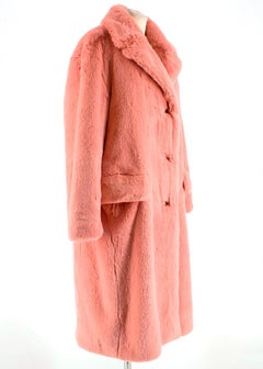 Burberry Pink Faux Fur Single Breasted Coat S 10