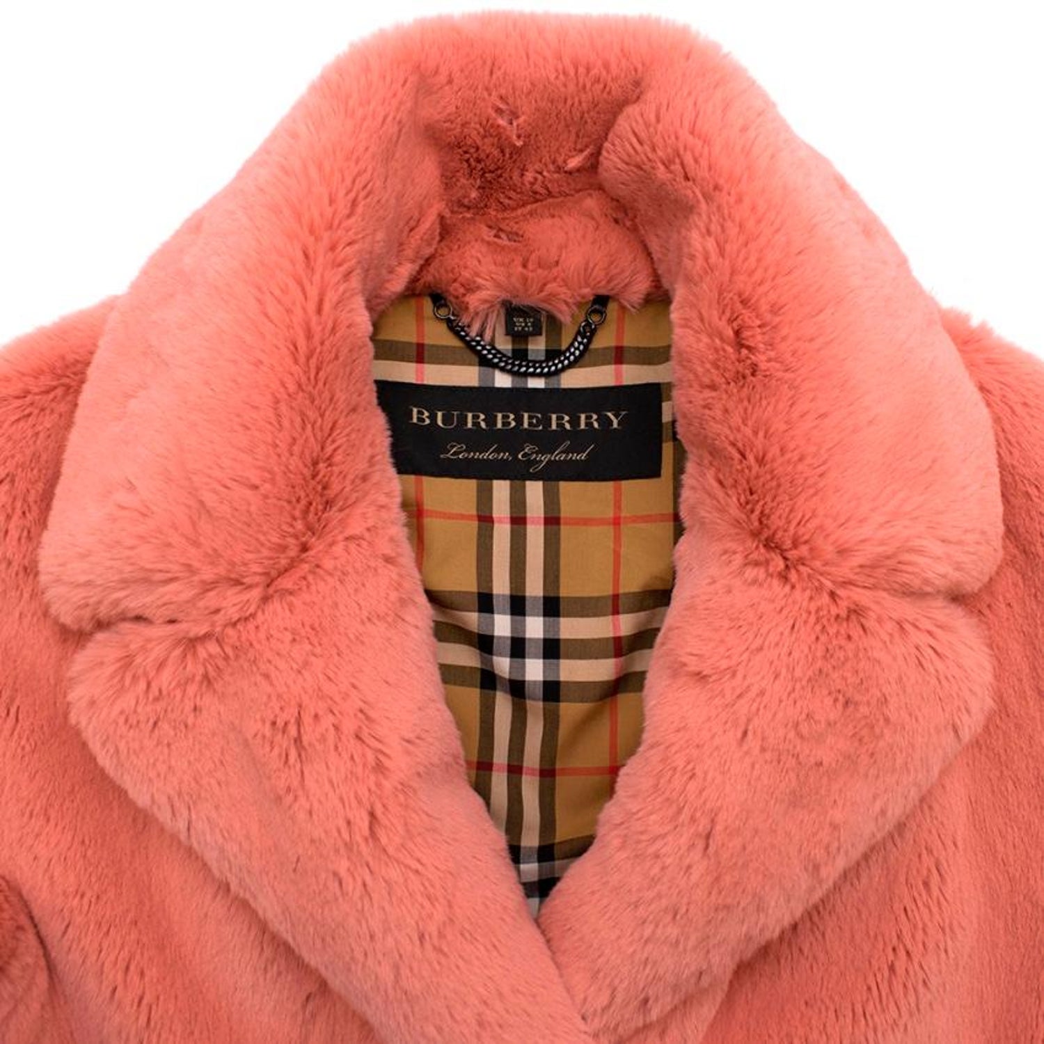 Burberry Pink Faux Fur Single Breasted Coat S 10 at 1stDibs | burberry  watch, burberry raincoat mens, burberry coat