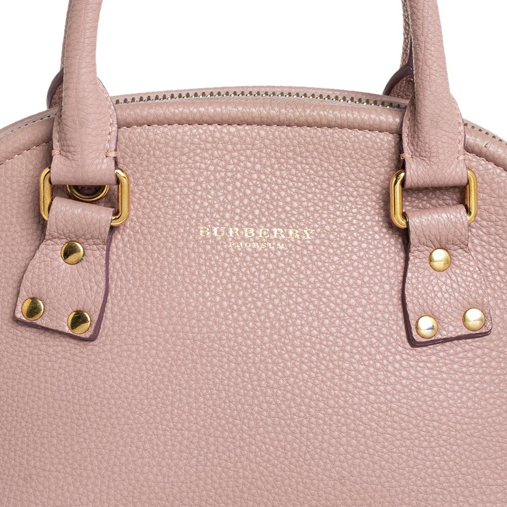 Burberry Pink Grained Leather Small Bloomsbury Heritage Satchel 2