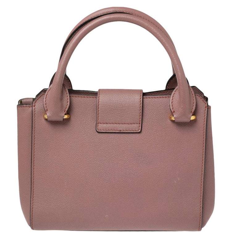 Burberry Pink Grainy Leather Small Buckle Tote at 1stDibs