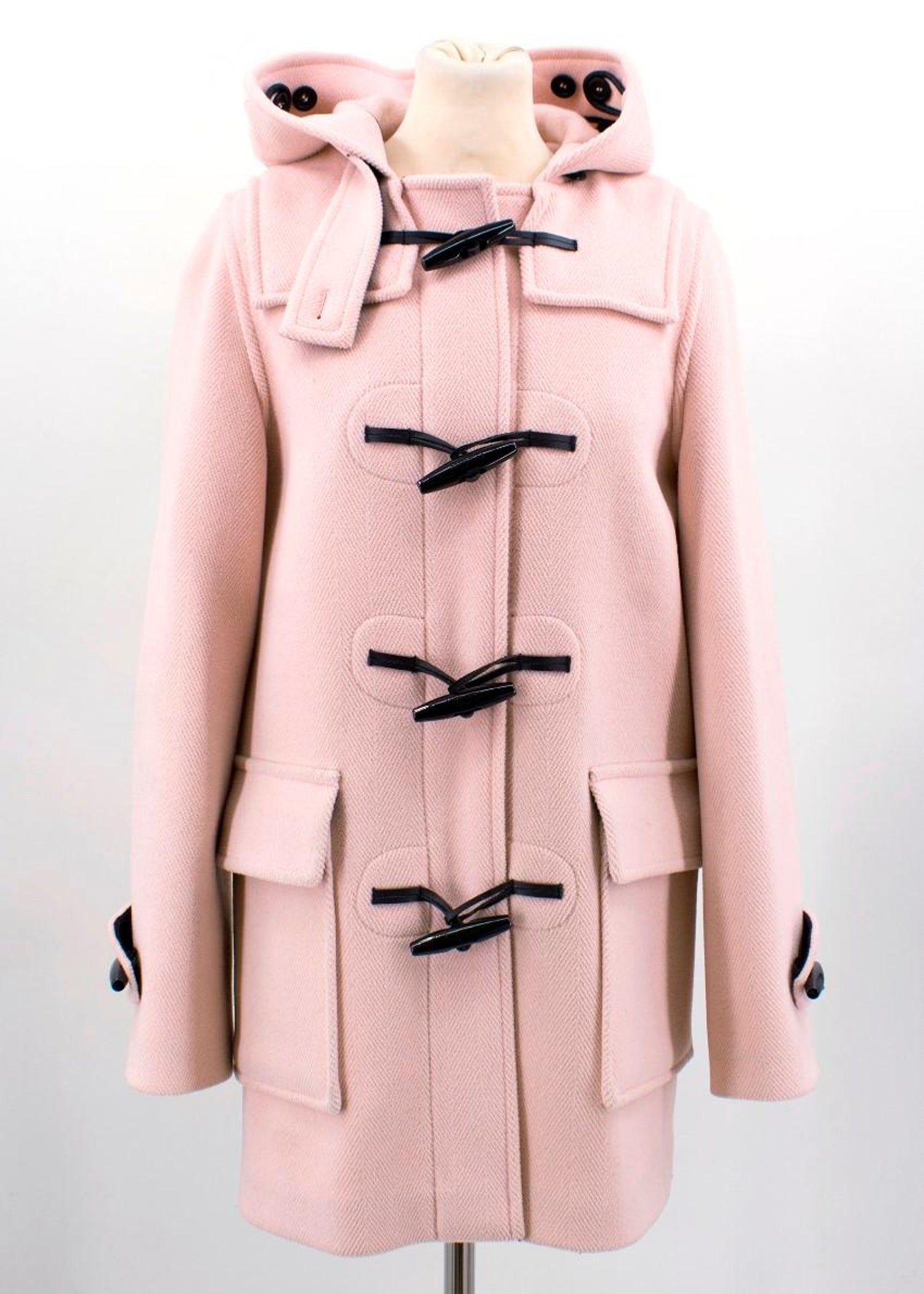 Burberry Pink Hooded Duffle Coat - Size US 2 For Sale at 1stDibs | pink  duffle coat