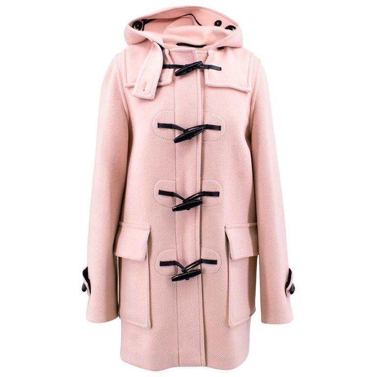 Burberry Pink Hooded Duffle Coat - Size US 2 For Sale at 1stDibs