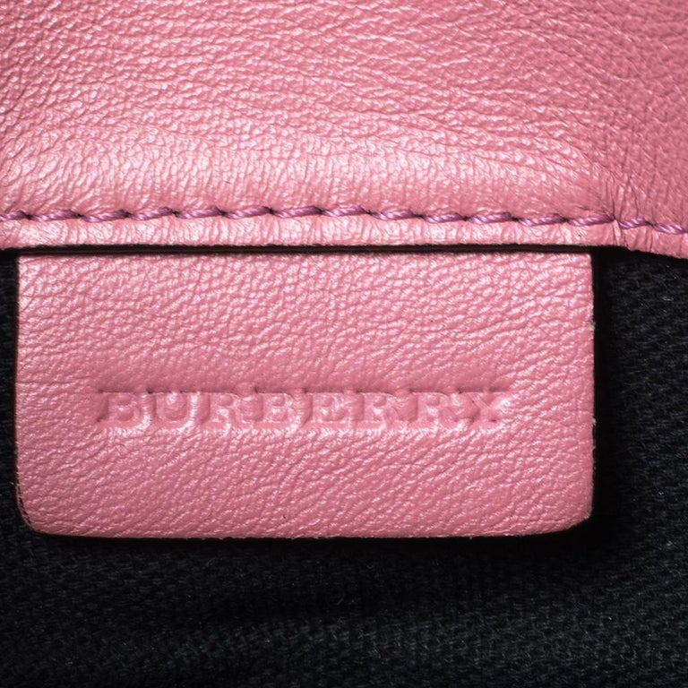 Burberry Pink Leather And Beige House Check Canvas Milton Crossbody Bag at  1stDibs